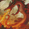 Dragon Breathing Fire Diamond Paintings