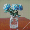 Hydrangeas In Jar Of Flowers Diamond Paintings