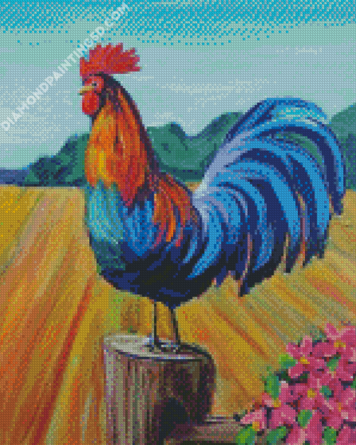 Colorful Rooster Diamond Paintings