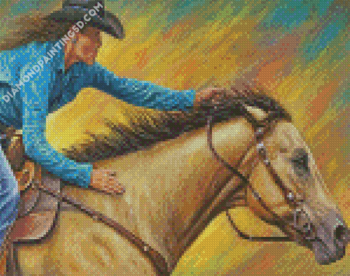 Aesthetic Barrel Racing Lady Diamond Paintings