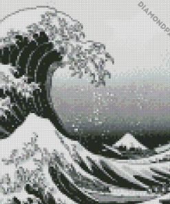 Aesthetic Black White Waves Diamond Paintings