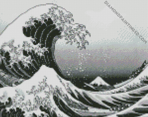 Aesthetic Black White Waves Diamond Paintings