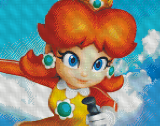 Aesthetic Mario Daisy Illustration Diamond Paintings