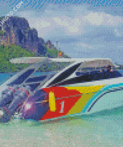 Aesthetic Speed Boat Diamond Paintings