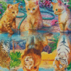 Aesthetic Cats Water Reflection Diamond Paintings