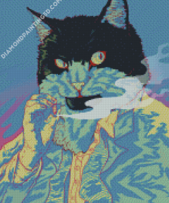 Aesthetic Smoking Cat Art Diamond Paintings