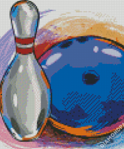 Aesthetic Bowling Art Illustration Diamond Paintings