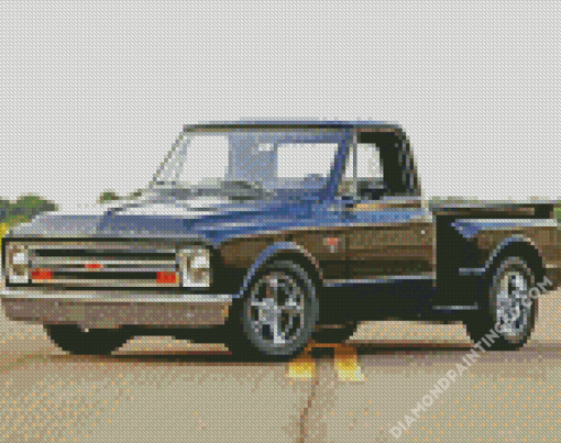 Black Truck 1967 Chevy Stepside - 5D Diamond Painting