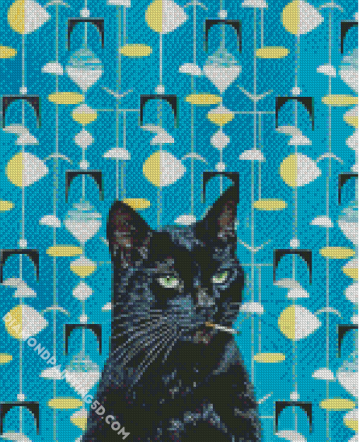 Black Smoking Cat Diamond Paintings