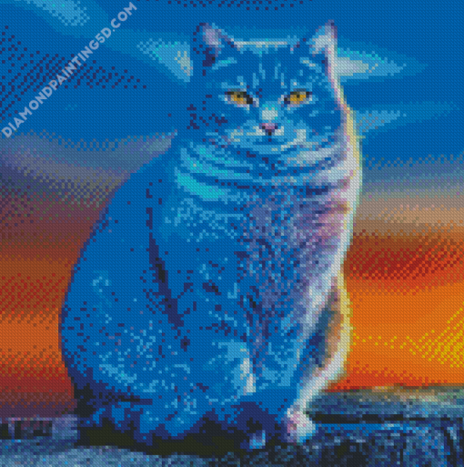 Blue Cat Diamond Paintings