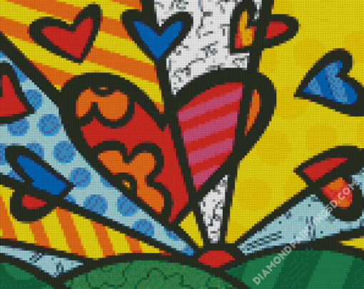 Britto Hearts Diamond Paintings