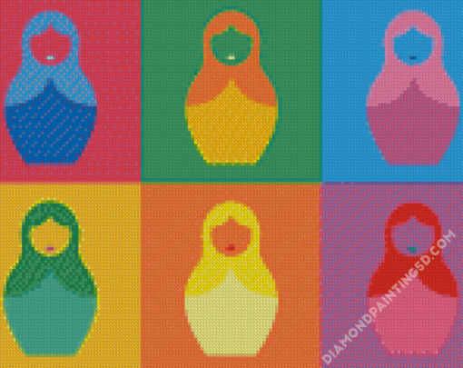 Colorful Nesting Doll Illustration Diamond Paintings