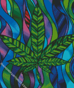 Green Marijuana Leaf Art Diamond Paintings