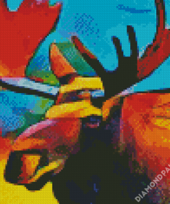 Abstract Moose Head Diamond Paintings