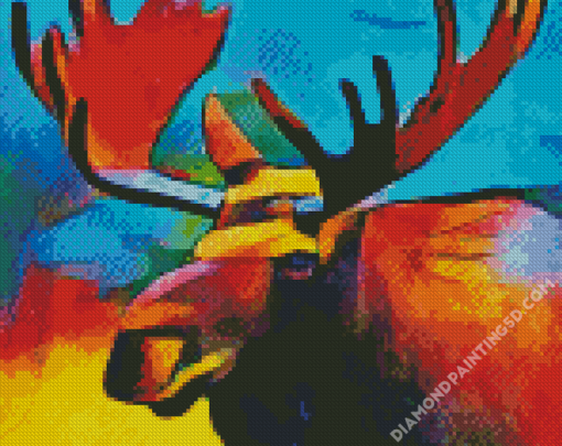 Abstract Moose Head Diamond Paintings