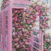 Floral Pink Phone Booth Diamond Paintings