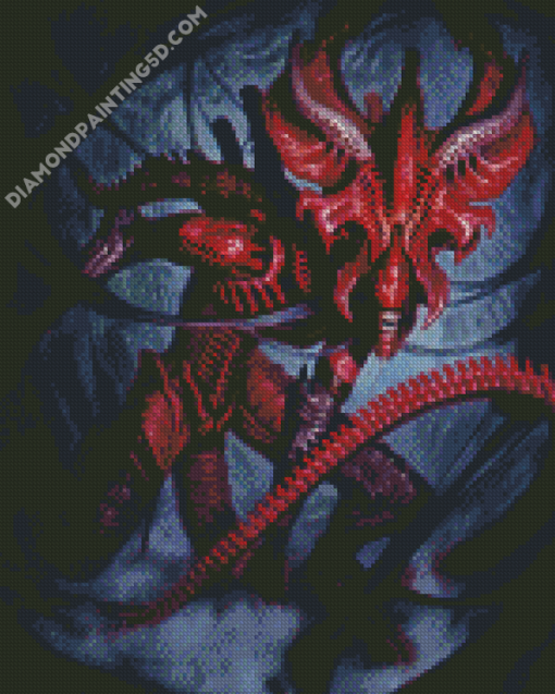 Red Xenomorph Alien Diamond Paintings