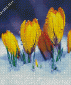 Yellow Spring Flowers Diamond Paintings