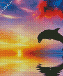 Dolphin At Sunset Diamond Paintings