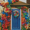 Colorful Christmas Door Ways Diamond Paintings