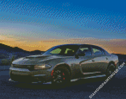 Grey Dodge Hellcat Diamond Paintings