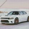 White Dodge Hellcat Diamond Paintings