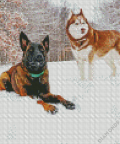 Winter Dogs Diamond Paintings