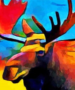 Abstract Moose Head Diamond Paintings