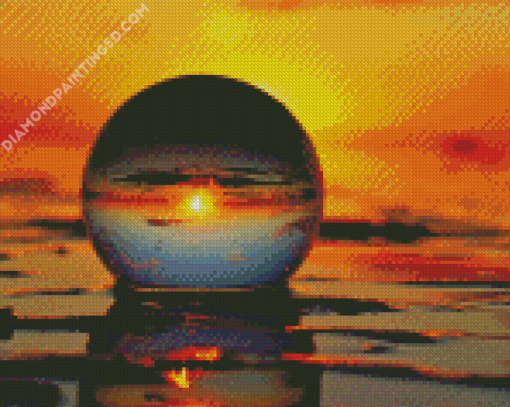 Aesthetic Sunset Through Glass Ball Diamond Paintings