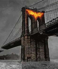 Batman Symbol In Brooklyn Bridge Diamond Paintings