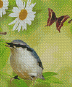 Birds Flowers And Butterflies Diamond Paintings