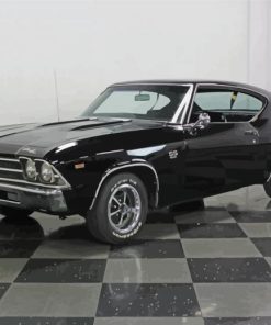 Black 1969 Chevy Chevelle Car Diamond Paintings