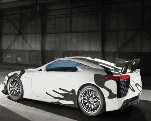 Black White Lexus Car Diamond Paintings