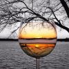 Black And White Sunset Through Glass Ball Diamond Paintings