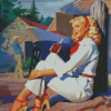 Blonde Pin Up Girl Diamond Paintings