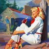 Blonde Pin Up Girl Diamond Paintings