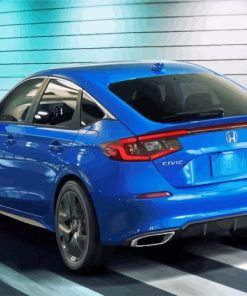 Blue Honda Hatchback Car Diamond Paintings