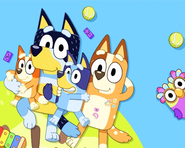 Bluey Cartoon Family Diamond Paintings