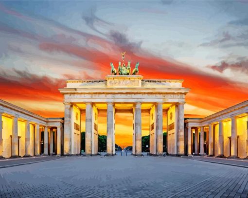 Brandenburg Gate At Sunset Diamond Paintings