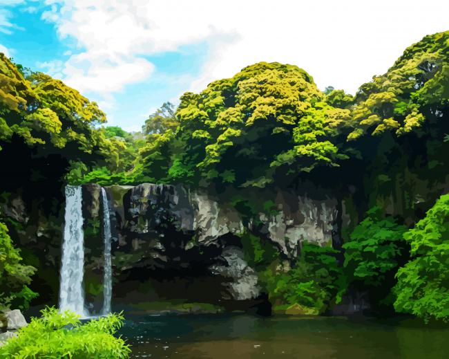 Cheonjiyeon Waterfall Jeju Diamond Paintings