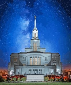 Columbia South Carolina Temple By Night Diamond Paintings