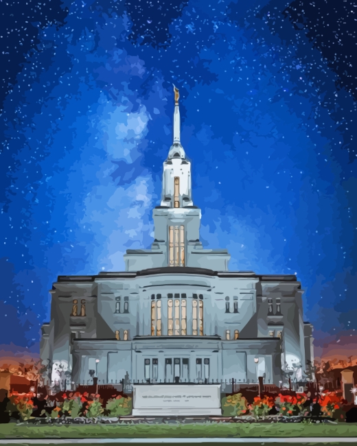 Columbia South Carolina Temple By Night Diamond Paintings