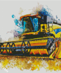 Combine Harvester Splatter Art Diamond Paintings