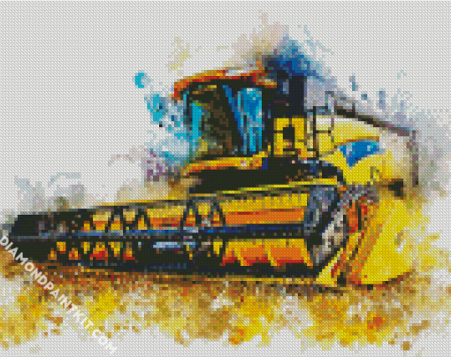 Combine Harvester Splatter Art Diamond Paintings