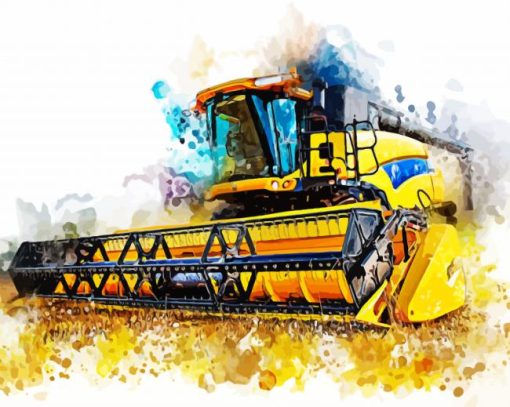 Combine Harvester Splatter Art Diamond Paintings