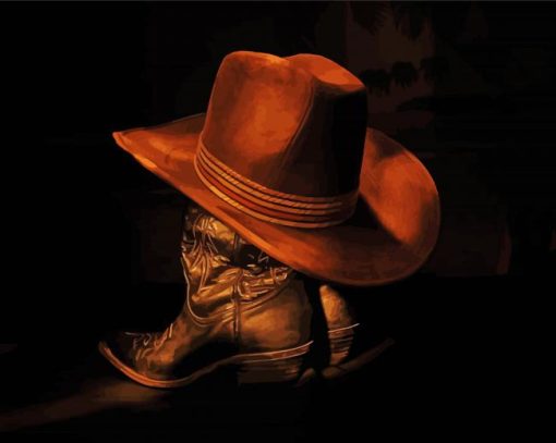 Cowboy Hat And Boots Diamond Paintings