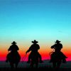 Cowboys And Horses Silhouette Diamond Paintings