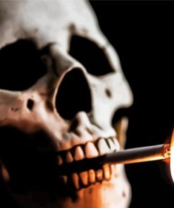 Creepy Skull With Cigarette Diamond Paintings