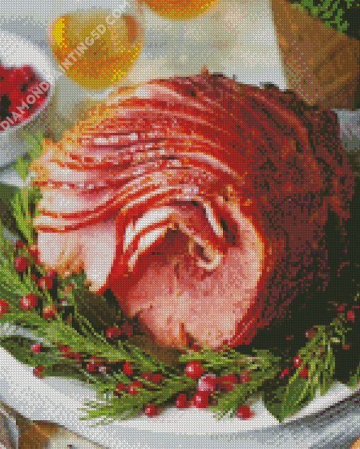 Delicious Chritmas Ham Diamond Paintings