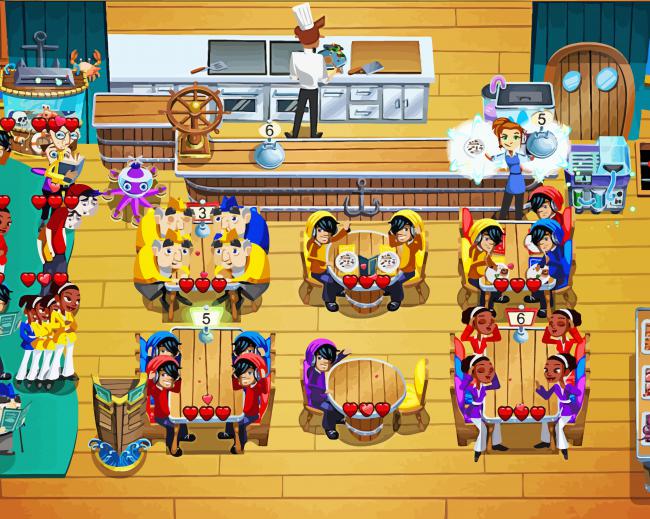 Diner Dash Video Game Diamond Paintings